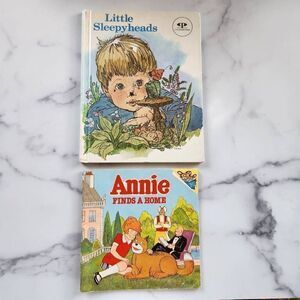 Little Sleepyheads vintage hardback book bundle of 2 Annie Finds A Home children